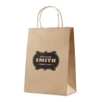 Medium-sized paper carrier bag beige colour main view