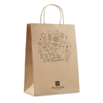 Large paper bag beige colour second main view