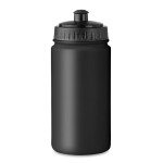 Plastic water bottle ideal for sports events, 500 ml black colour