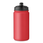 Plastic water bottle ideal for sports events, 500 ml red colour