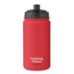 Plastic water bottle ideal for sports events, 500 ml red colour main view