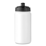 Plastic water bottle ideal for sports events, 500 ml white colour