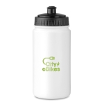 Plastic water bottle ideal for sports events, 500 ml white colour main view