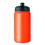 Plastic water bottle ideal for sports events, 500 ml orange colour