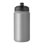 Plastic water bottle ideal for sports events, 500 ml matt silver colour