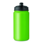 Plastic water bottle ideal for sports events, 500 ml lime colour