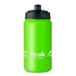 Plastic water bottle ideal for sports events, 500 ml lime colour main view