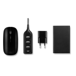 Set with mouse, hub, adapter and power bank, 4000 mAh black colour second view