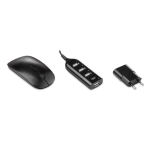 Set with mouse, hub, adapter and power bank, 4000 mAh black colour fifth view