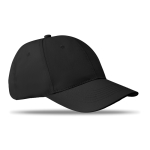 Cap with 6 panels and embroidered ventilation holes black colour