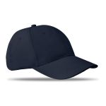 Cap with 6 panels and embroidered ventilation holes blue colour