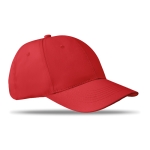 Cap with 6 panels and embroidered ventilation holes red colour