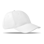 Cap with 6 panels and embroidered ventilation holes white colour