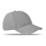 Cap with 6 panels and embroidered ventilation holes grey colour