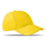 Cap with 6 panels and embroidered ventilation holes yellow colour