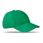 Cap with 6 panels and embroidered ventilation holes green colour