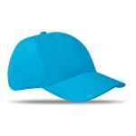 Cap with 6 panels and embroidered ventilation holes turquoise colour