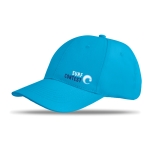 Cap with 6 panels and embroidered ventilation holes turquoise colour main view