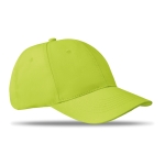 Cap with 6 panels and embroidered ventilation holes lime colour