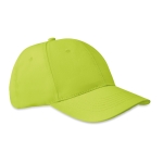 Cap with 6 panels and embroidered ventilation holes lime colour second view