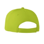 Cap with 6 panels and embroidered ventilation holes lime colour fourth view