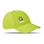 Cap with 6 panels and embroidered ventilation holes lime colour main view