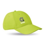 Cap with 6 panels and embroidered ventilation holes lime colour second main view