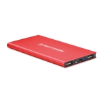 External aluminium battery charger, with colours, 8,000mAh red colour main view