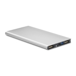 External aluminium battery charger, with colours, 8,000mAh matt silver colour