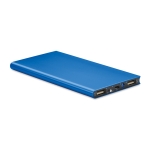 External aluminium battery charger, with colours, 8,000mAh royal blue colour