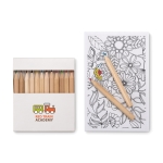 Set of 12 coloured pencils & 10 pictures as a promotional gift white colour main view