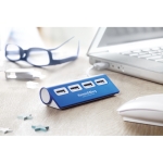 USB hub, aluminium with 4 x USB 2.0 ports, cable length 14.5 cm blue colour main ambient view