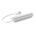 USB hub, aluminium with 4 x USB 2.0 ports, cable length 14.5 cm matt silver colour second view