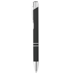 Metal ballpoint pen with rubberized surface and blue ink black colour