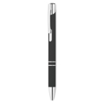 Metal ballpoint pen with rubberized surface and blue ink black colour second view