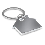 Keyring in the shape of a house for estate agents white colour