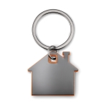 Keyring in the shape of a house for estate agents orange colour second view