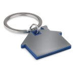 Keyring in the shape of a house for estate agents royal blue colour