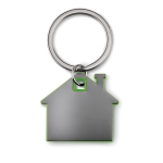 Keyring in the shape of a house for estate agents lime colour second view