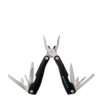 Multifunctional pliers, stainless steel black colour view with print area