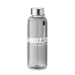 Reusable plastic bottle, BPA Free, 500 ml transparent grey colour main view