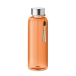 Reusable plastic bottle, BPA Free, 500 ml transparent orange colour