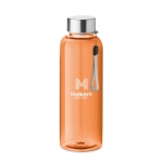 Reusable plastic bottle, BPA Free, 500 ml transparent orange colour main view