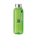 Reusable plastic bottle, BPA Free, 500 ml transparent lime colour main view