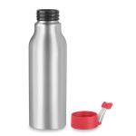 Aluminium bottle with engraving and silicone loop, 500 ml red colour second view