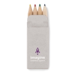 Box of 4 coloured pencils as a promotional gift for kids beige colour