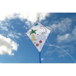 Kite to colour in with included colouring pencils for children blue colour third main view