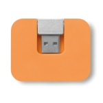 Cheap USB hub made of ABS with 4 ports orange colour third view