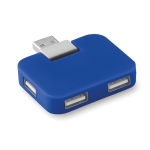 Cheap USB hub made of ABS with 4 ports royal blue colour