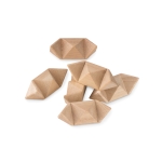 Wooden puzzle for children in a cotton bag wood colour third view